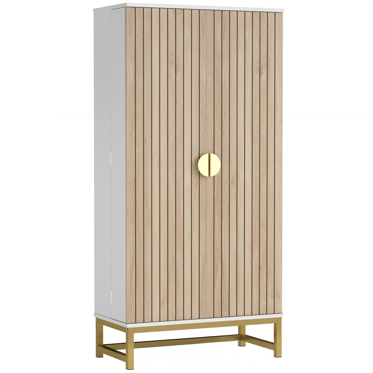 Kitchen Pantry Cabinet with 12 Door Shelves and Adjustable Shelves – 23"W x 47"H, White