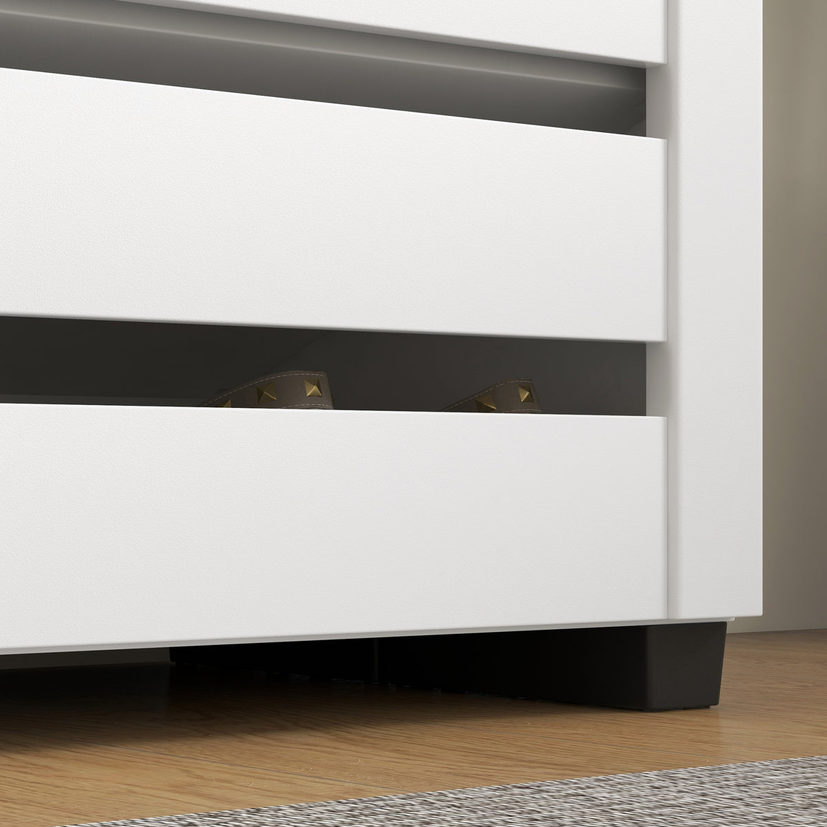 Shoe Cabinet with 2 Slatted Doors – 30"W x 39"H