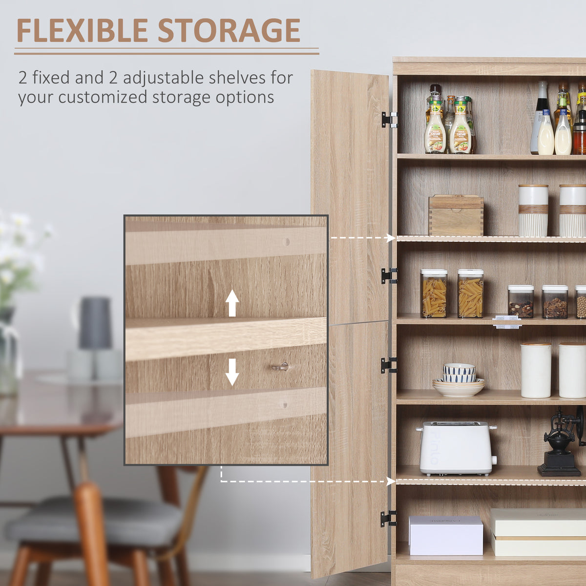 4-Door Storage Cabinet with Adjustable Shelves – 30"W x 70"H