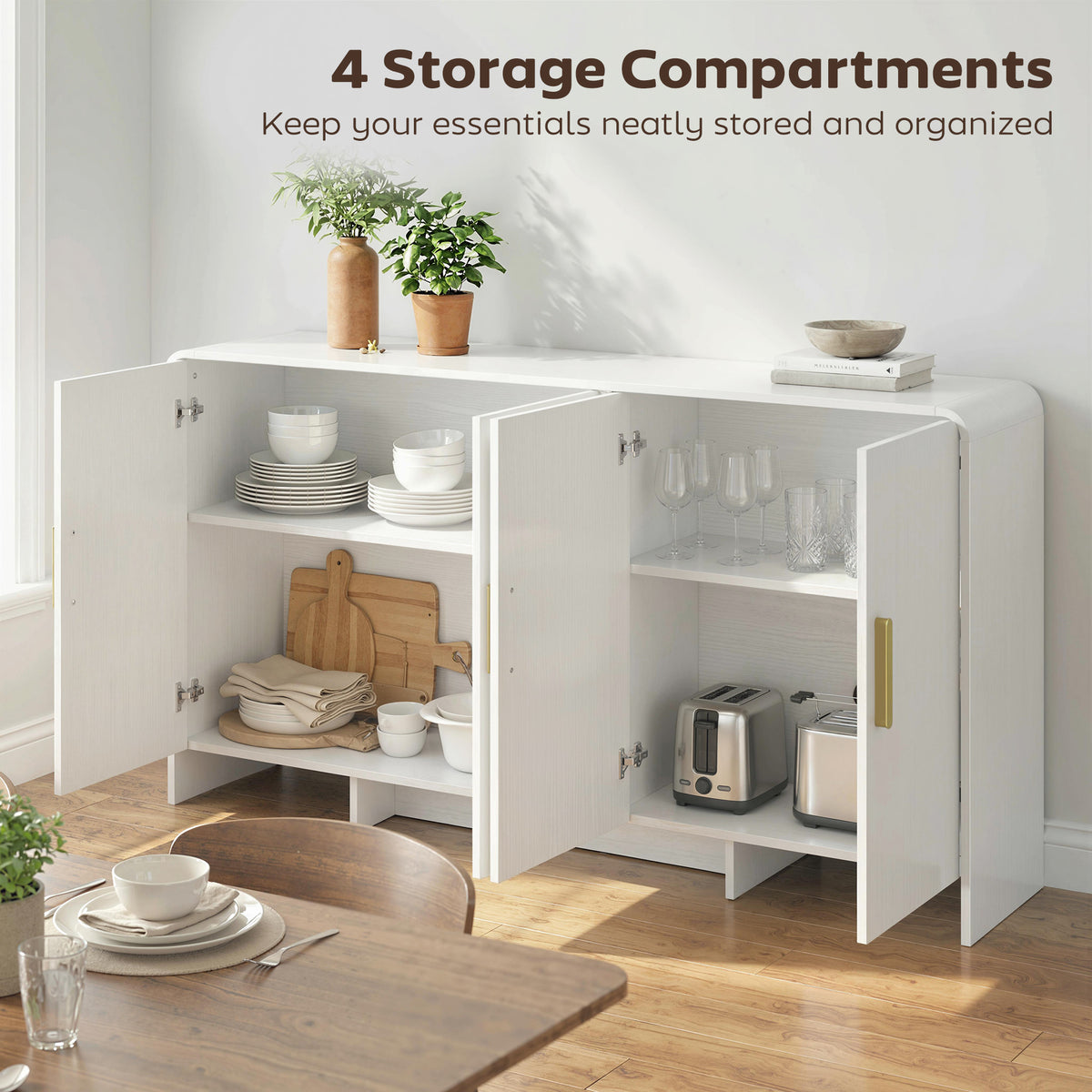 60" Sideboard Buffet with Soft-Close Doors