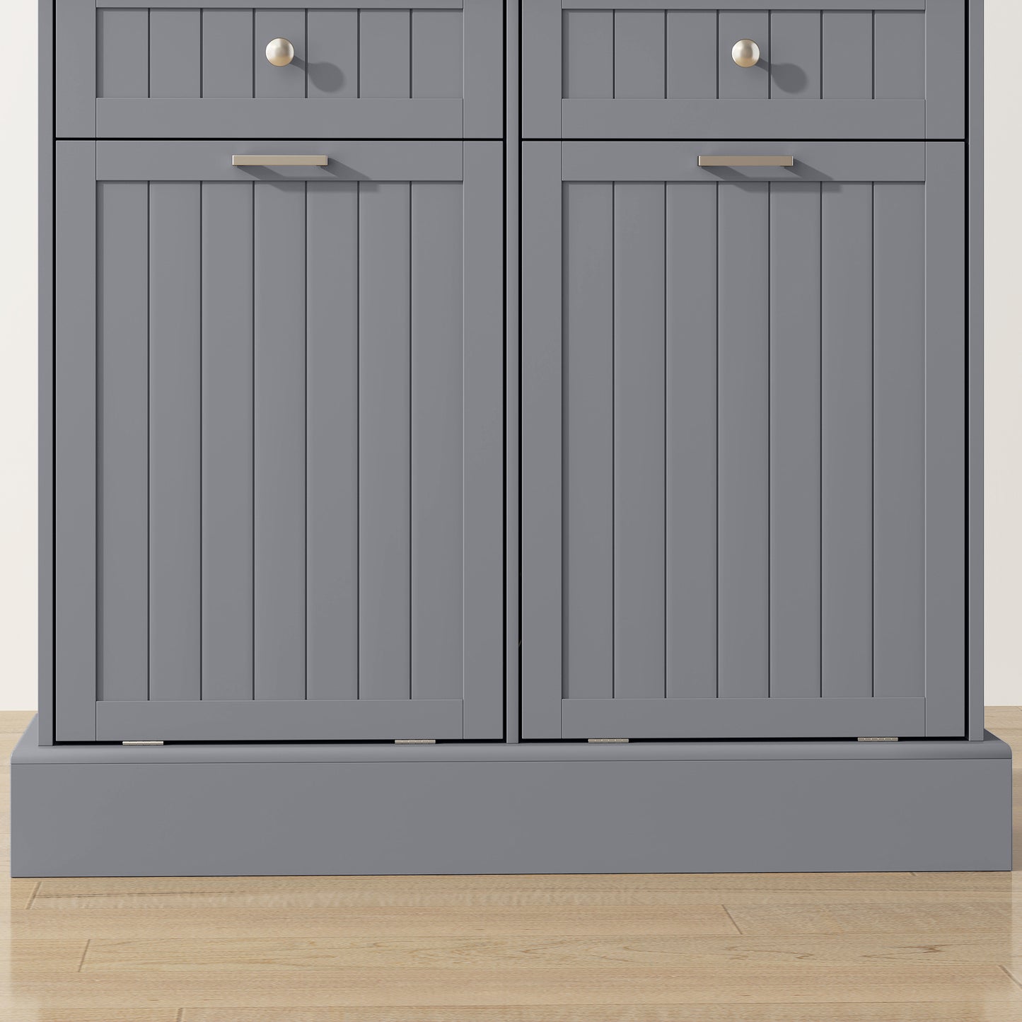 HOMCOM Kitchen Cabinet with Charging Station Freestanding Grey