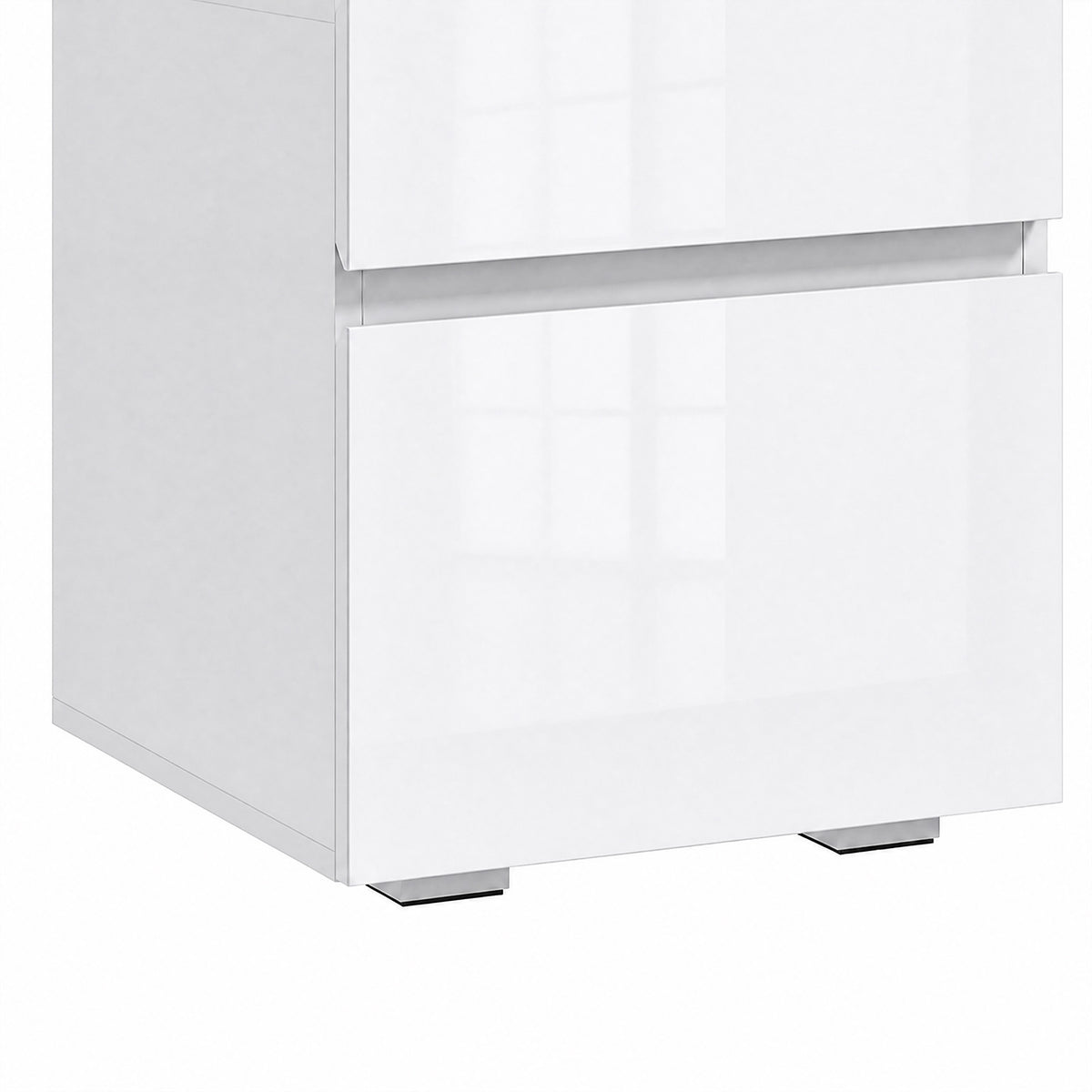 High Gloss 2-Drawer Nightstands, Set of 2 – 16"W x 23"H