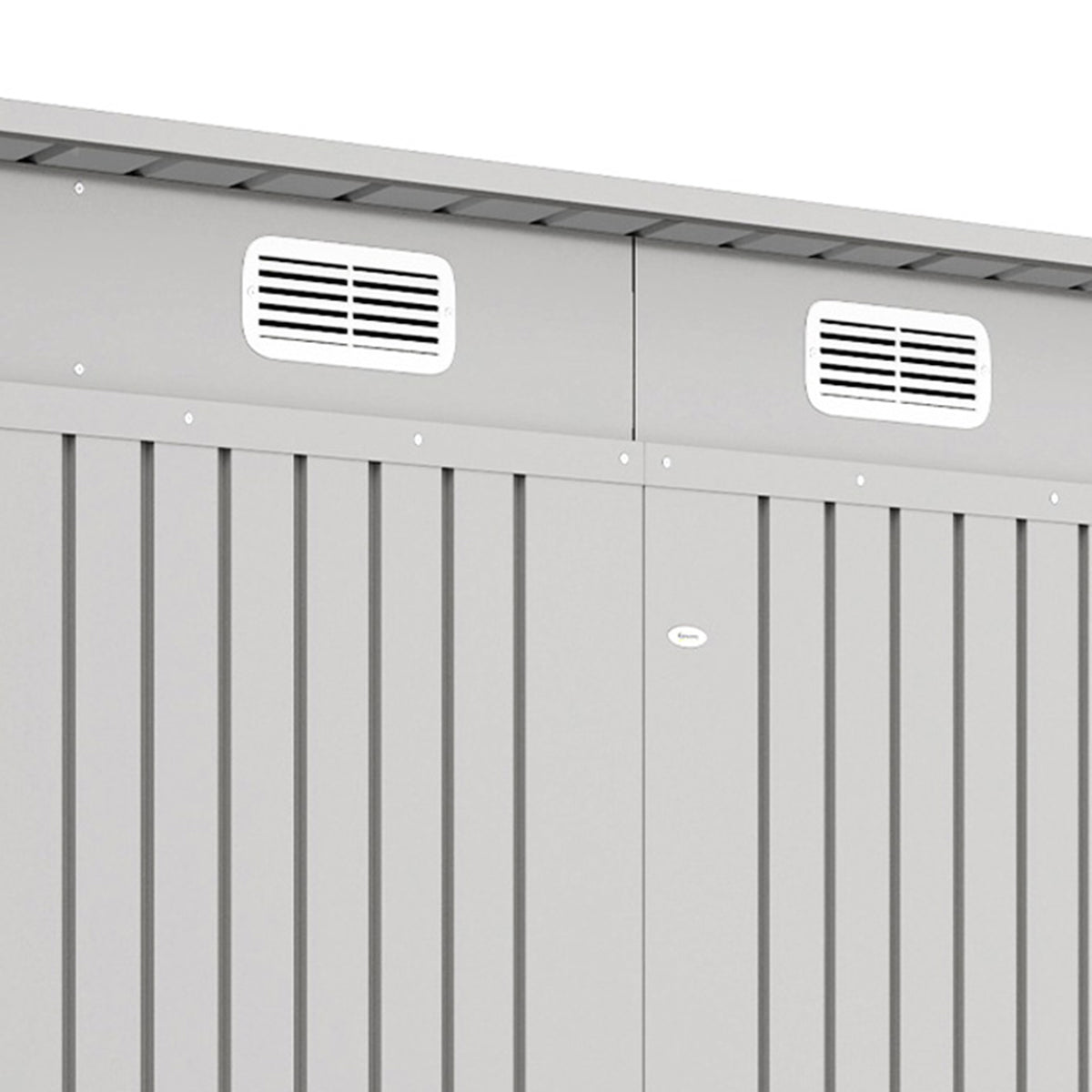 8 x 4FT Galvanized Garden Storage Shed, Metal Outdoor Shed with Double Doors and 2 Vents – Light Grey