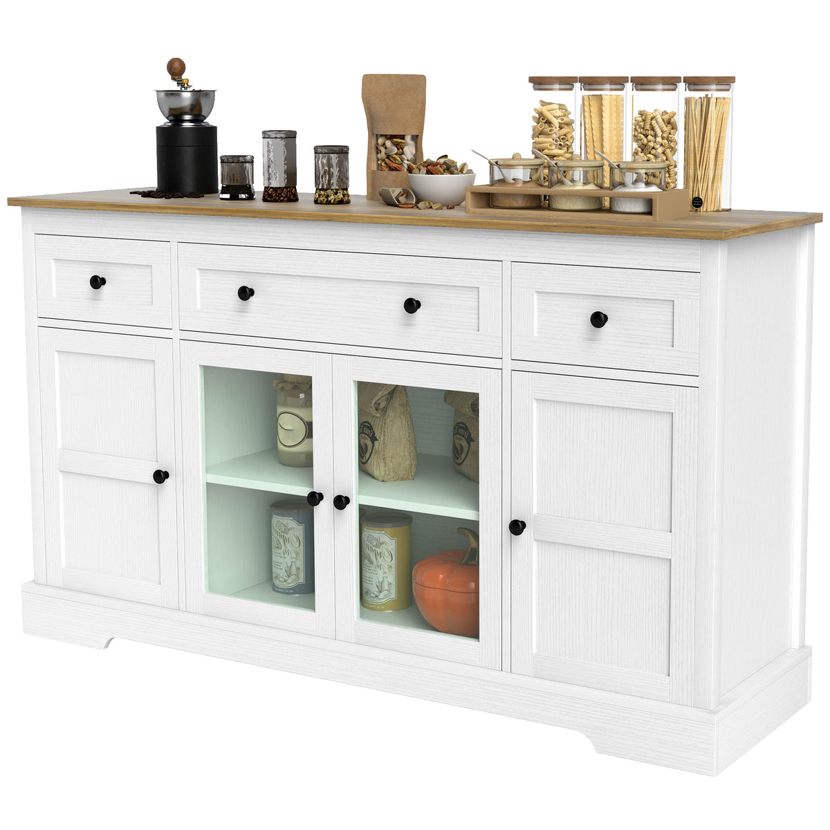 Sideboard Buffet Cabinet with Storage – 55"W x 32"H