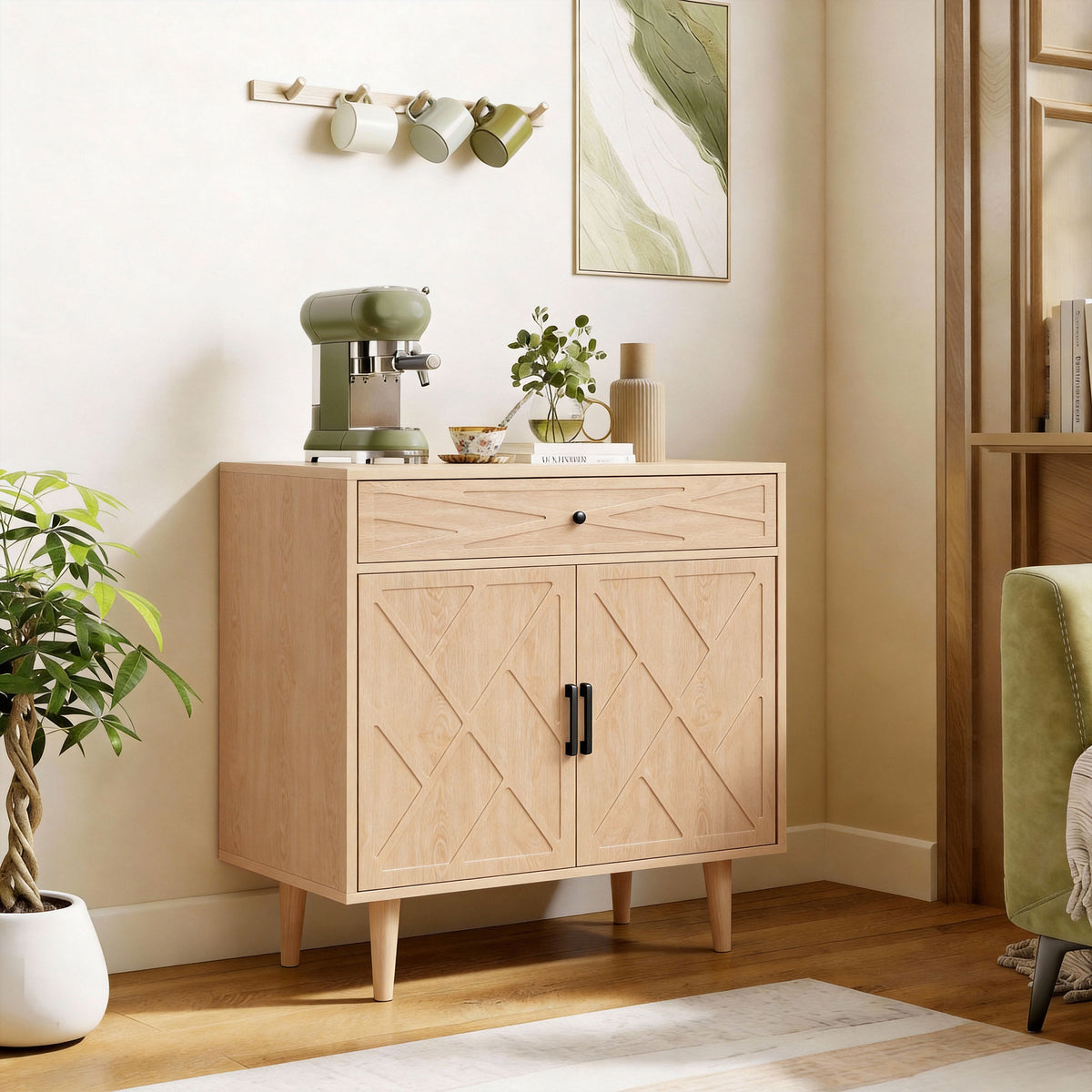 Sideboard with Patterned Doors – 30"W x 31"H