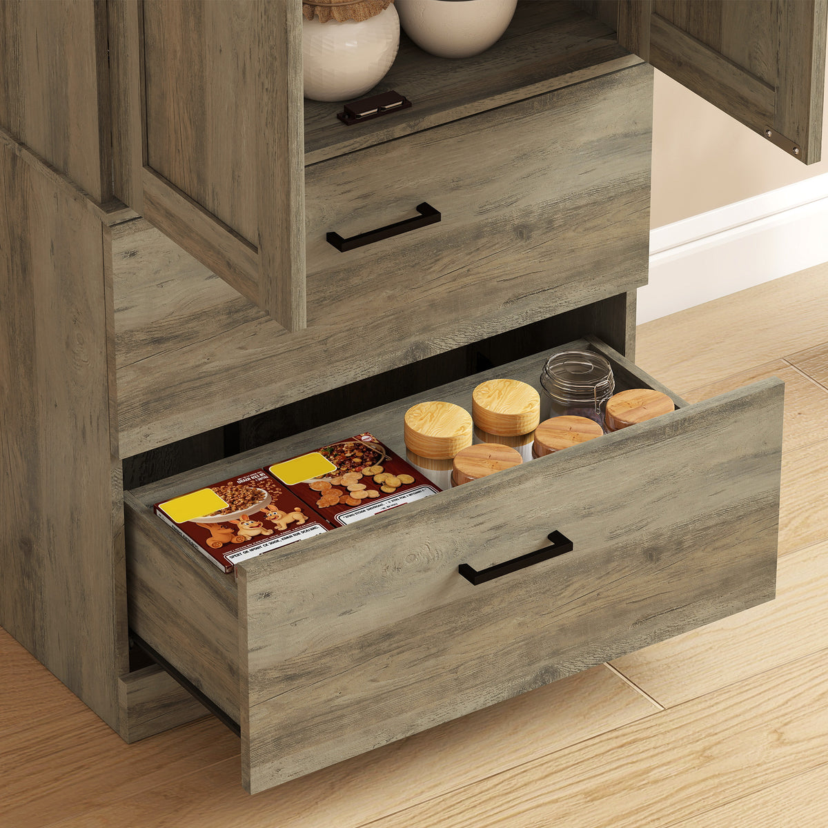 Kitchen Pantry Cabinet with Doors – 24"W x 67"H