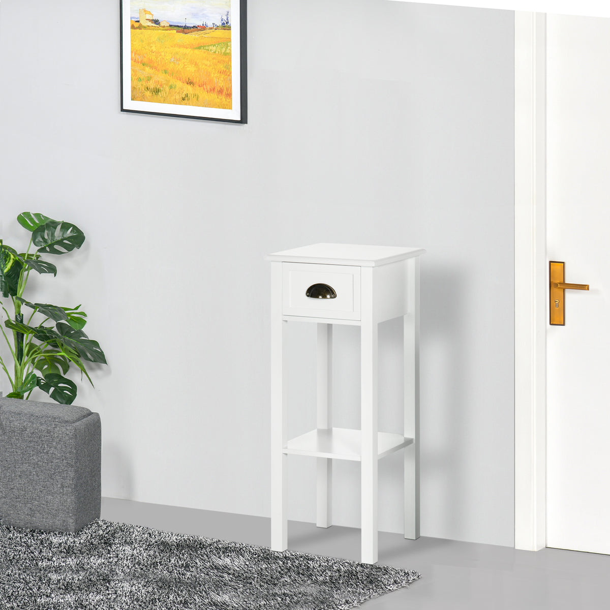 Tall Narrow 2-Tier Nightstands, Set of 2 – 12"W x 30"H