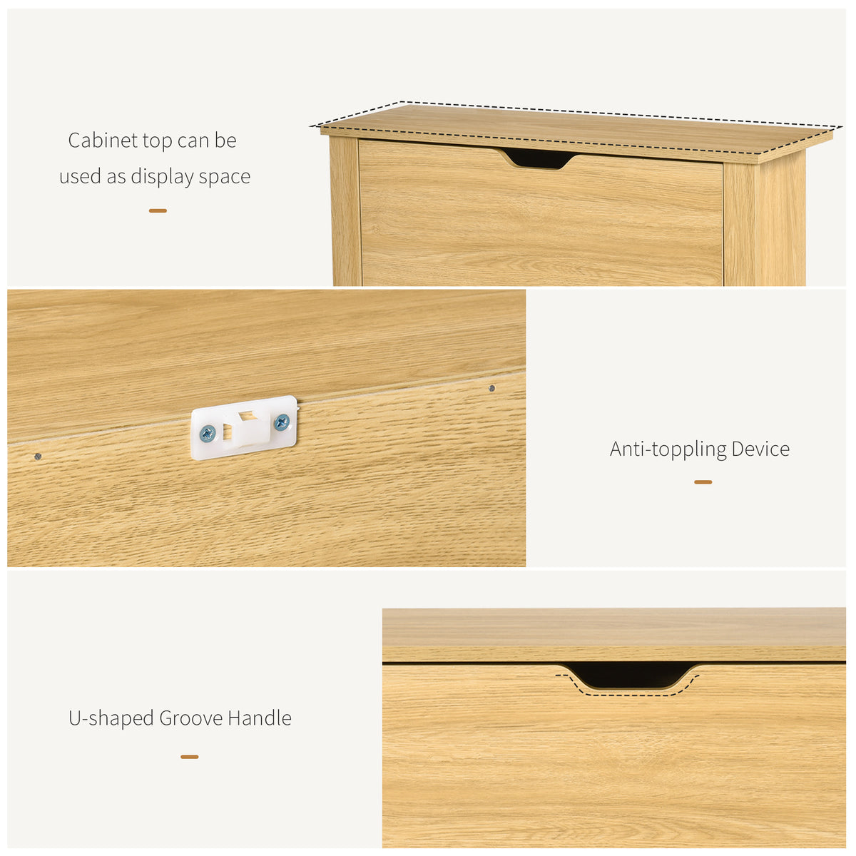 Shoe Storage Cabinet with 2 Flip Drawers – 28"W x 31"H