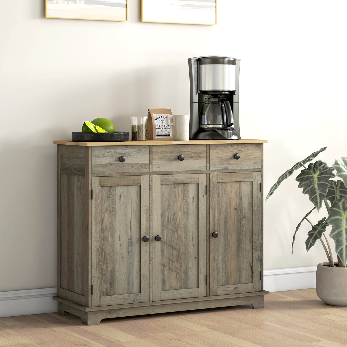 Buffet Cabinet with Storage Cabinets – 40"W x 34"H