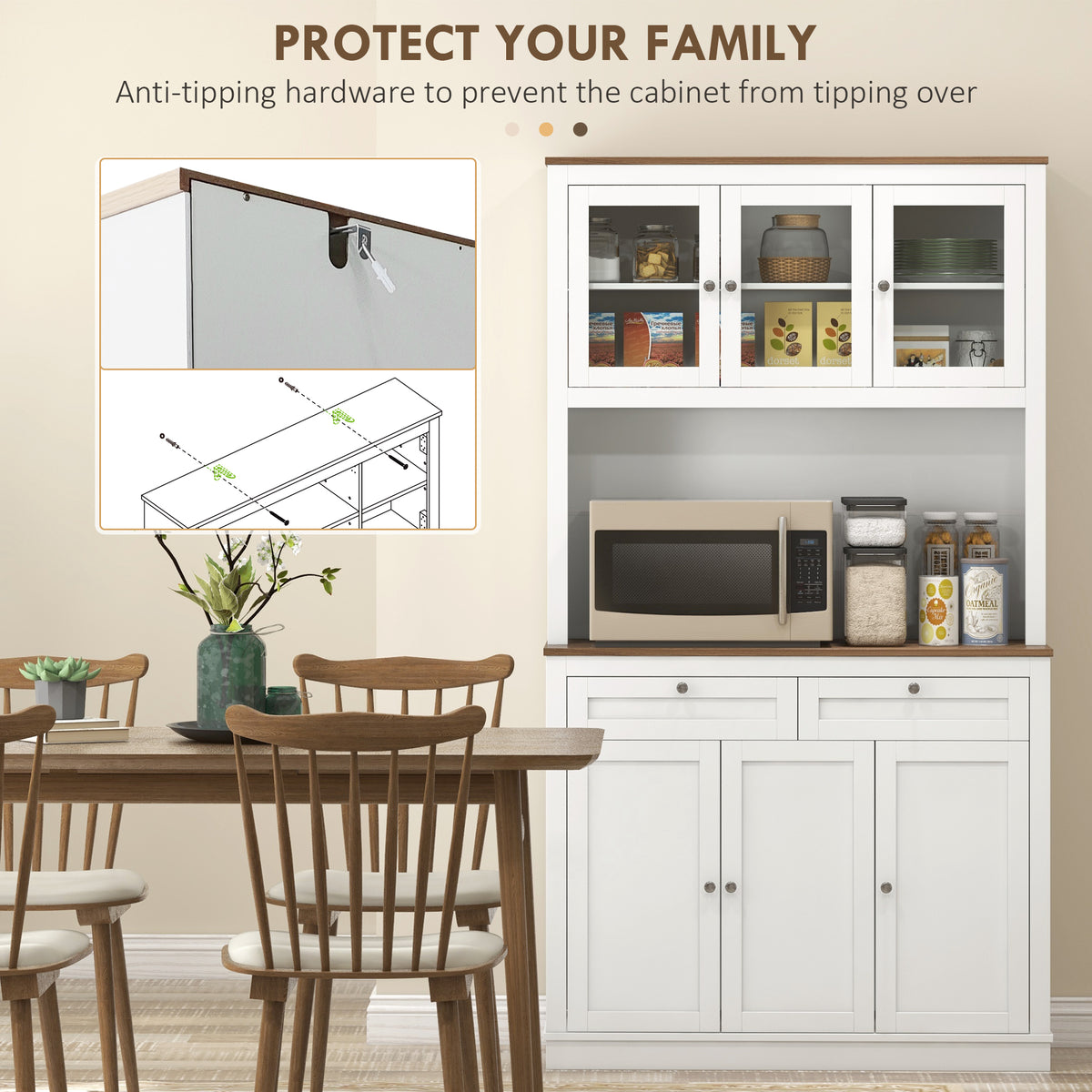 Pantry Cabinet with Microwave Space – 39"W x 71"H