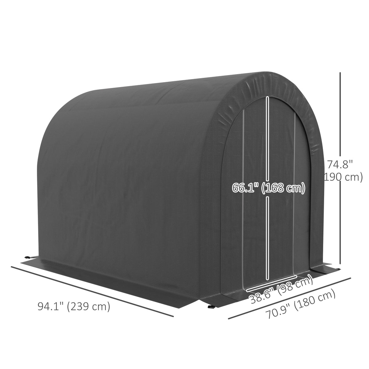 6' x 8' Outdoor Storage Shed, Heavy Duty Galvanized Steel Portable Shed for Bike, Motorcycle, Garden Tools