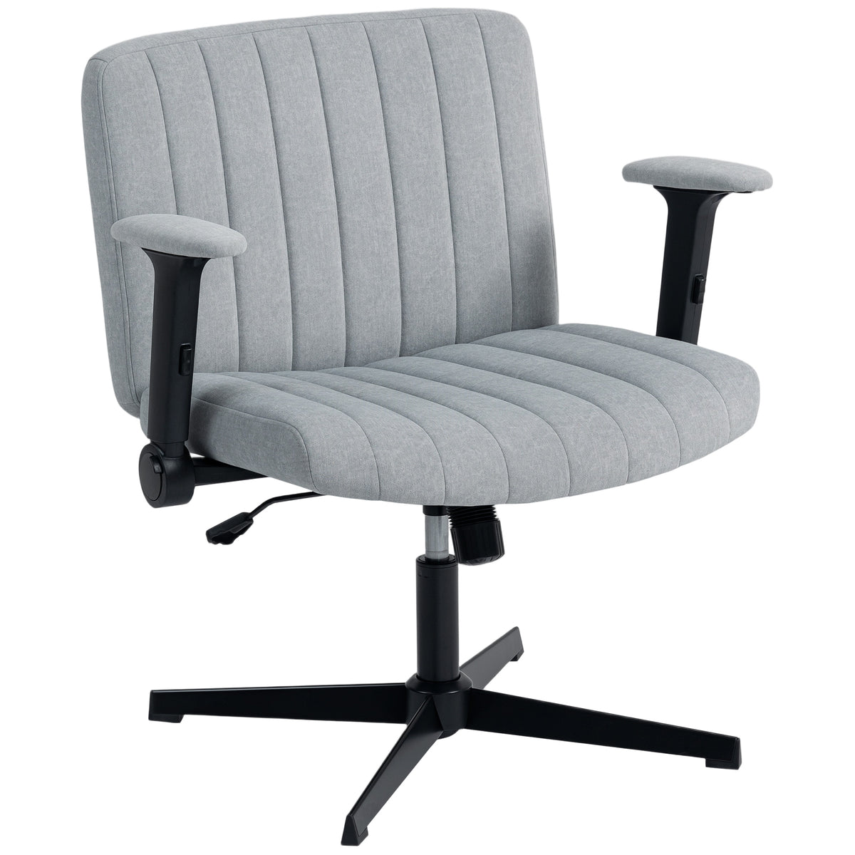 Criss Cross Chair with Flip-up Armrests, Wide Office Chair with Adjustable Height, Grey