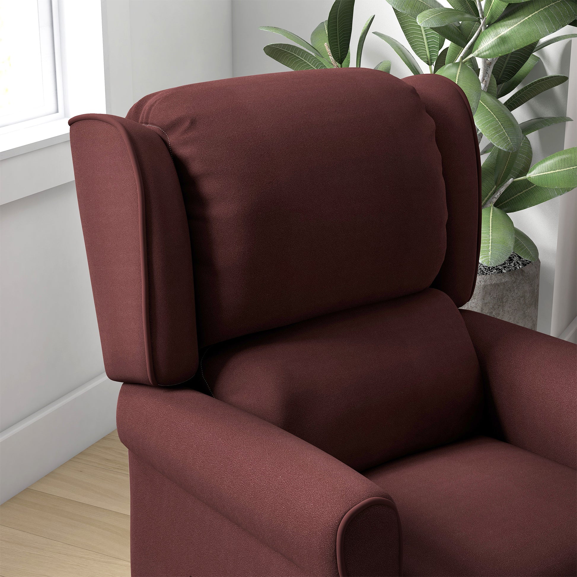 HOMCOM Brown Push Back Recliner with Massage, Extendable Footrest, Remote & Storage