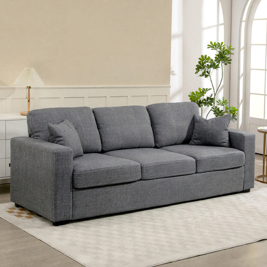 Deep-Seat 3-Seater Sofa with Spring Cushions