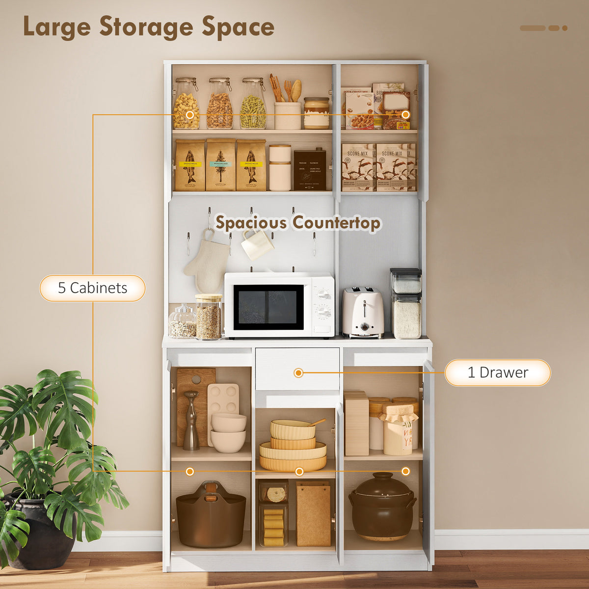 Pantry Cabinet with Charging Station – 38"W x 71"H