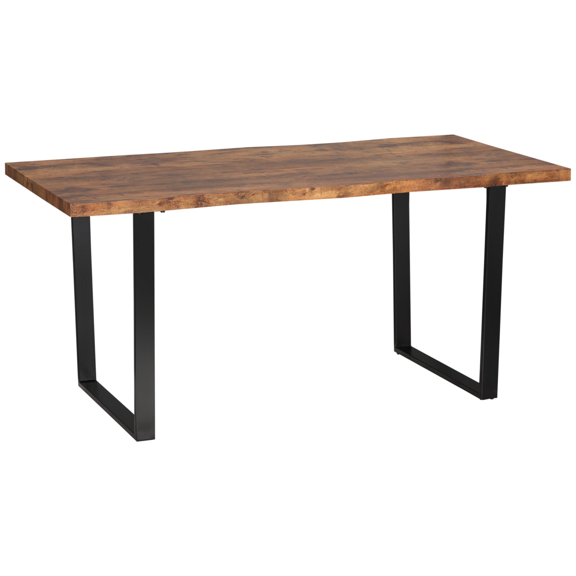 HOMCOM Industrial Dining Table 63" x 33.5" Rustic Brown