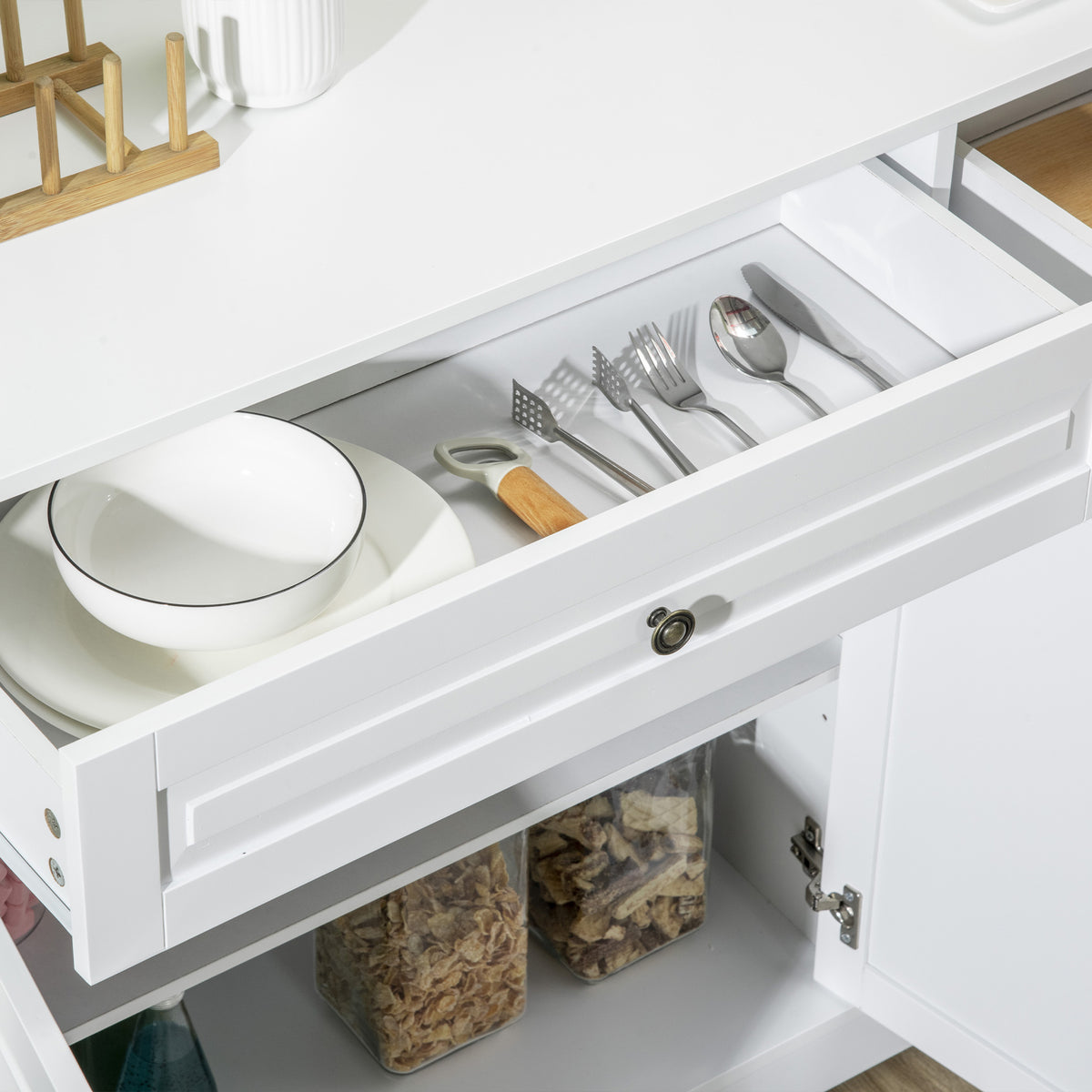 Buffet Cabinet with 2 Drawers and Adjustable Shelves – 45"W x 32"H