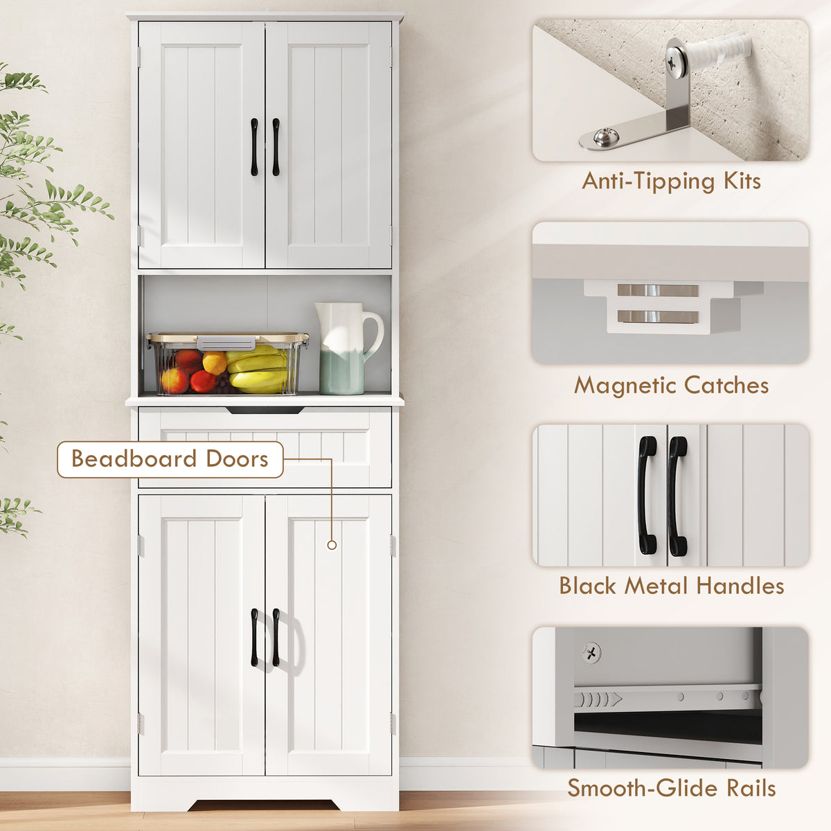 Kitchen Buffet with Hutch – 24"W x 68"H