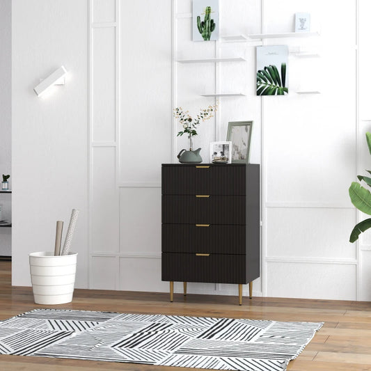 Modern 4-Drawer Chest Black