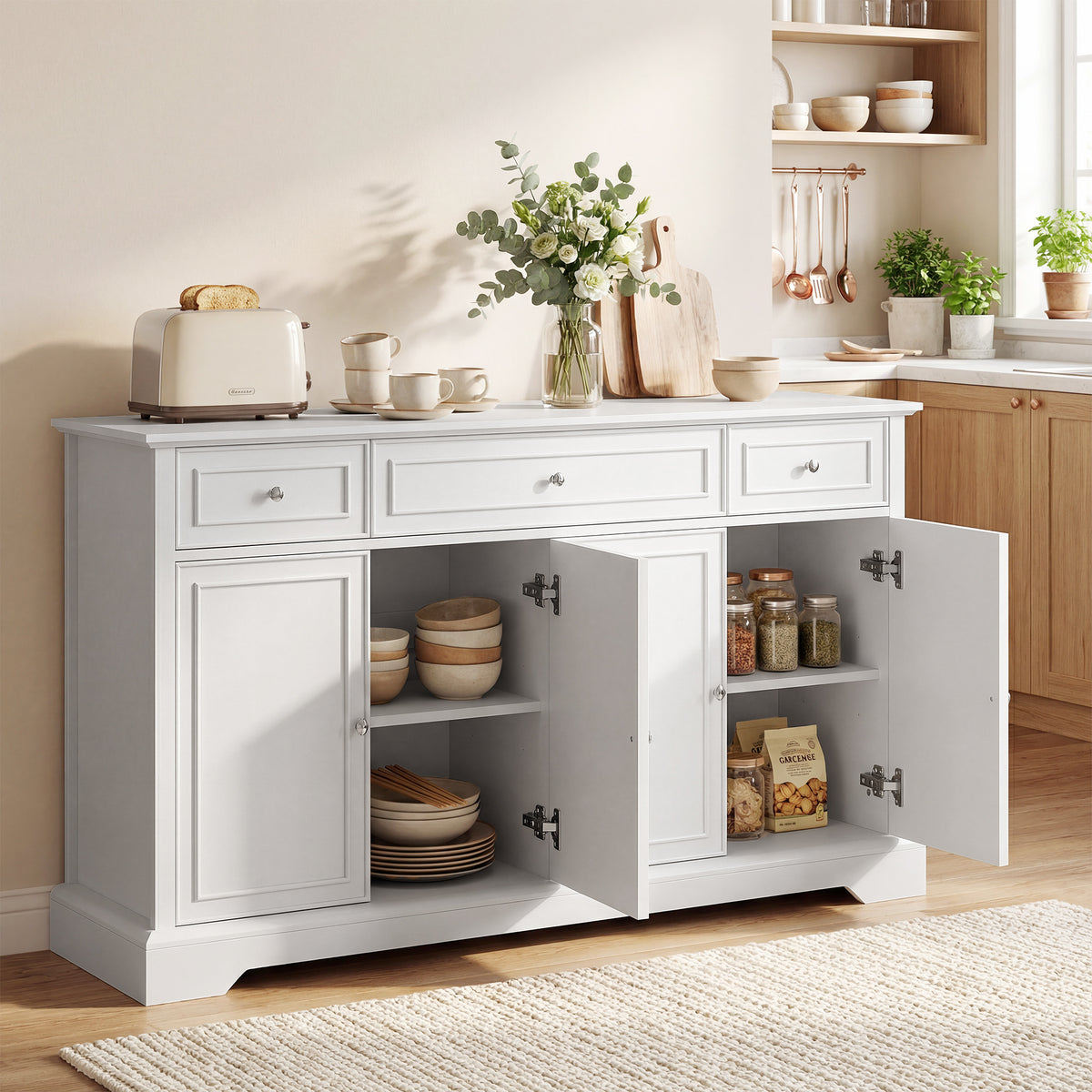 Kitchen Storage Cabinet with Soft-Close Doors – 54"W x 31"H