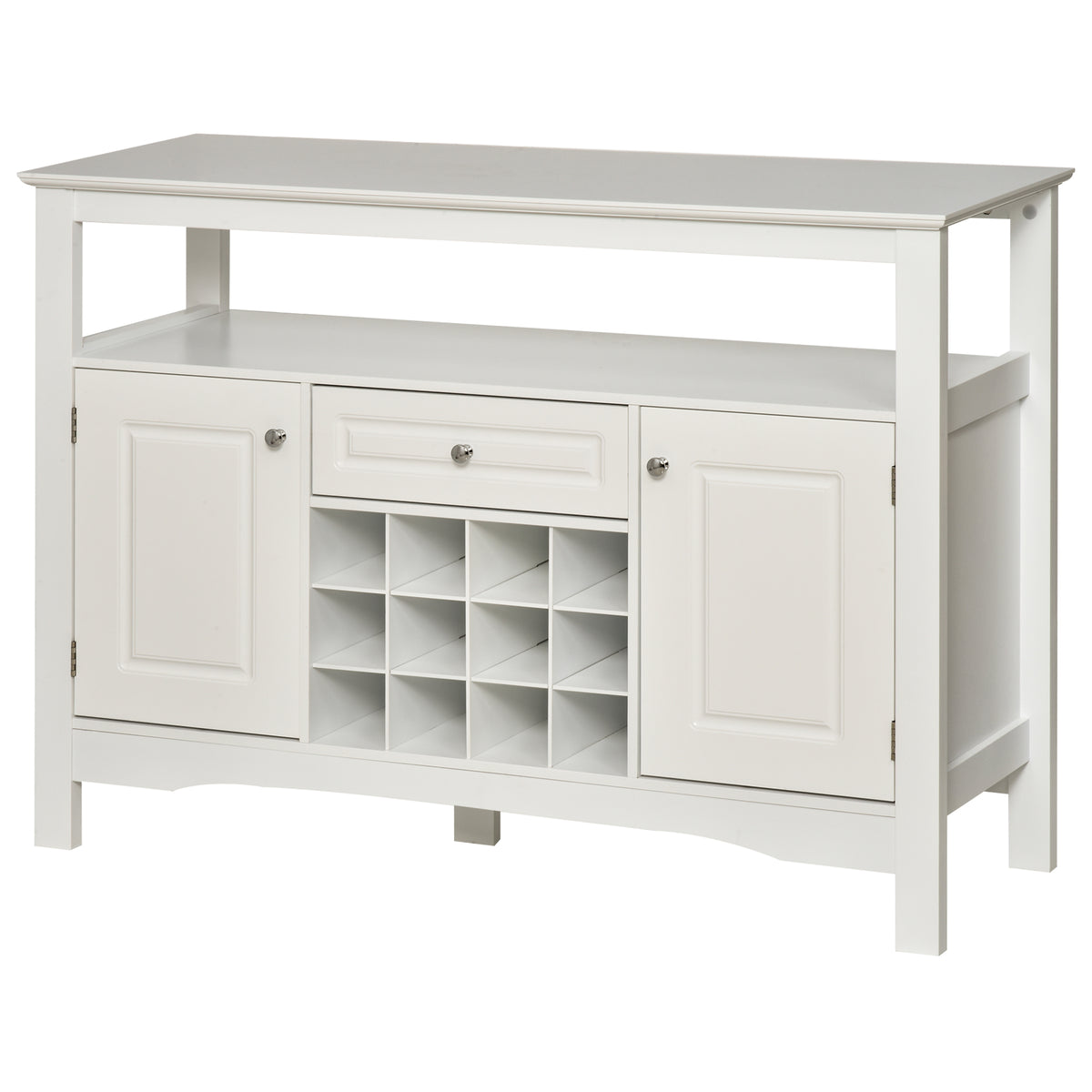 Buffet Bar Cabinet with Drawer and 12-Bottle Wine Rack – 46"W x 33"H