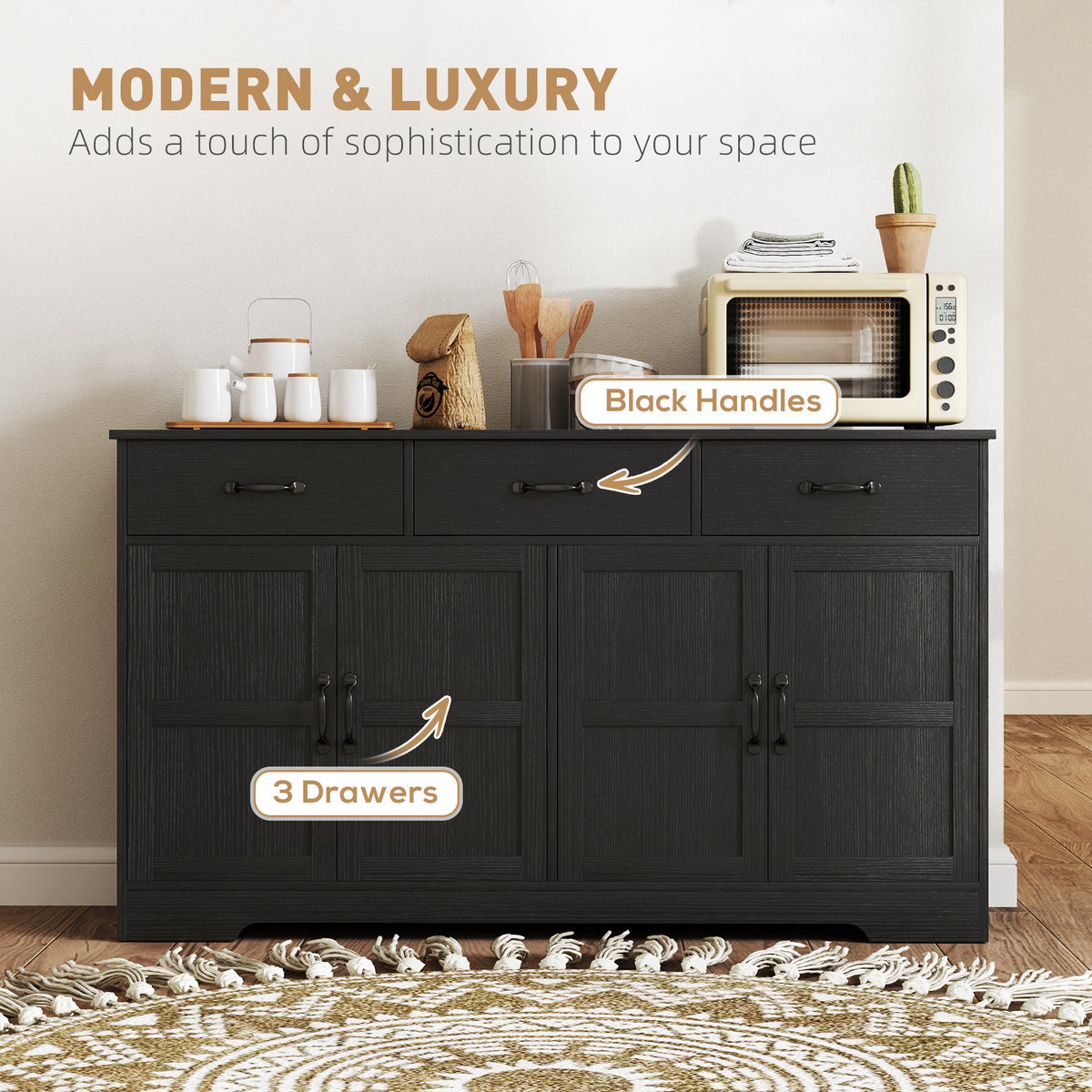 Sideboard Buffet Cabinet with Storage – 55"W x 32"H