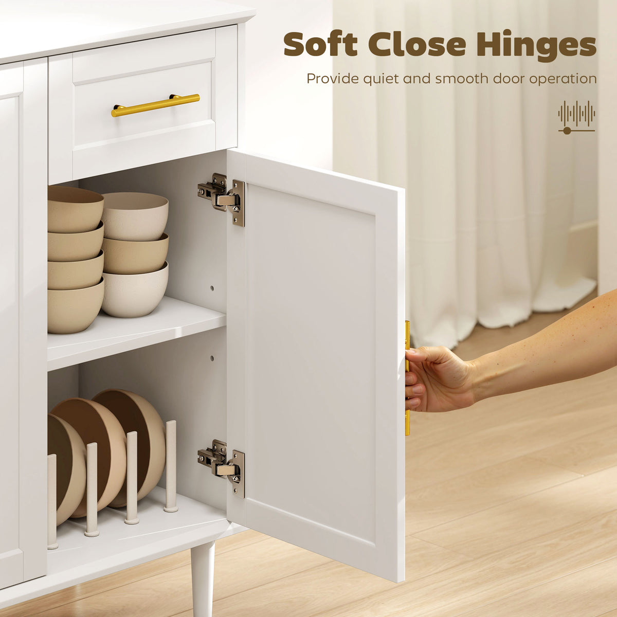 Buffet Cabinet with Soft-Close Doors – 55"W x 34"H