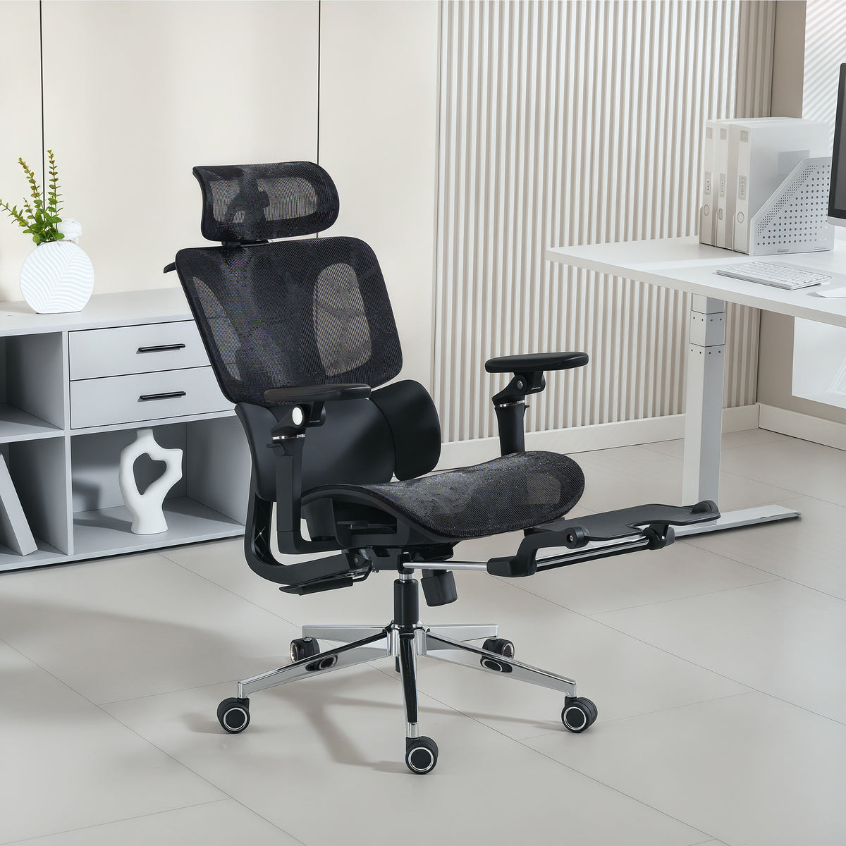 Ergonomic Office Chair, Mesh Computer Chair with High Back, Lumbar Support, Black
