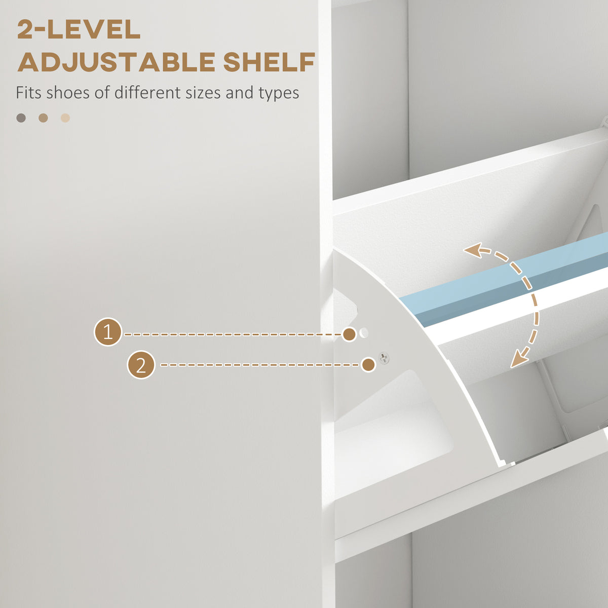 Slim Shoe Cabinet with 3 Flip Drawers and Adjustable Shelves – 21"W x 46"H
