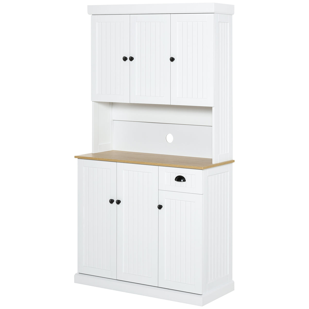 Kitchen Pantry with Hutch, Microwave Stand and Drawer – 40"W x 71"H