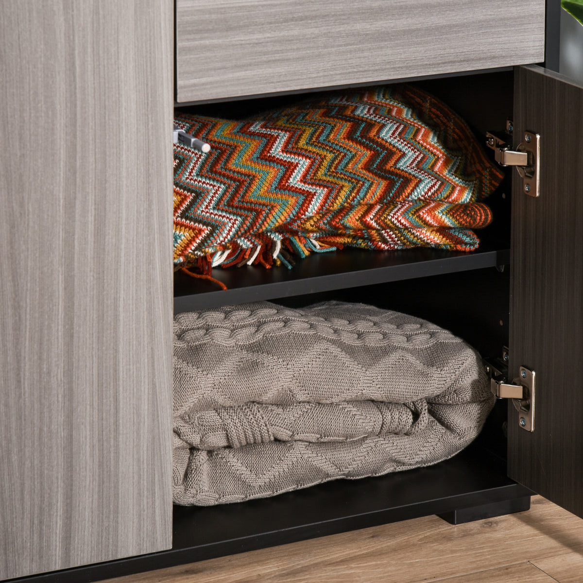 Modern Coffee Bar with Push-Open Design and 2 Drawers – 46"W x 29"H