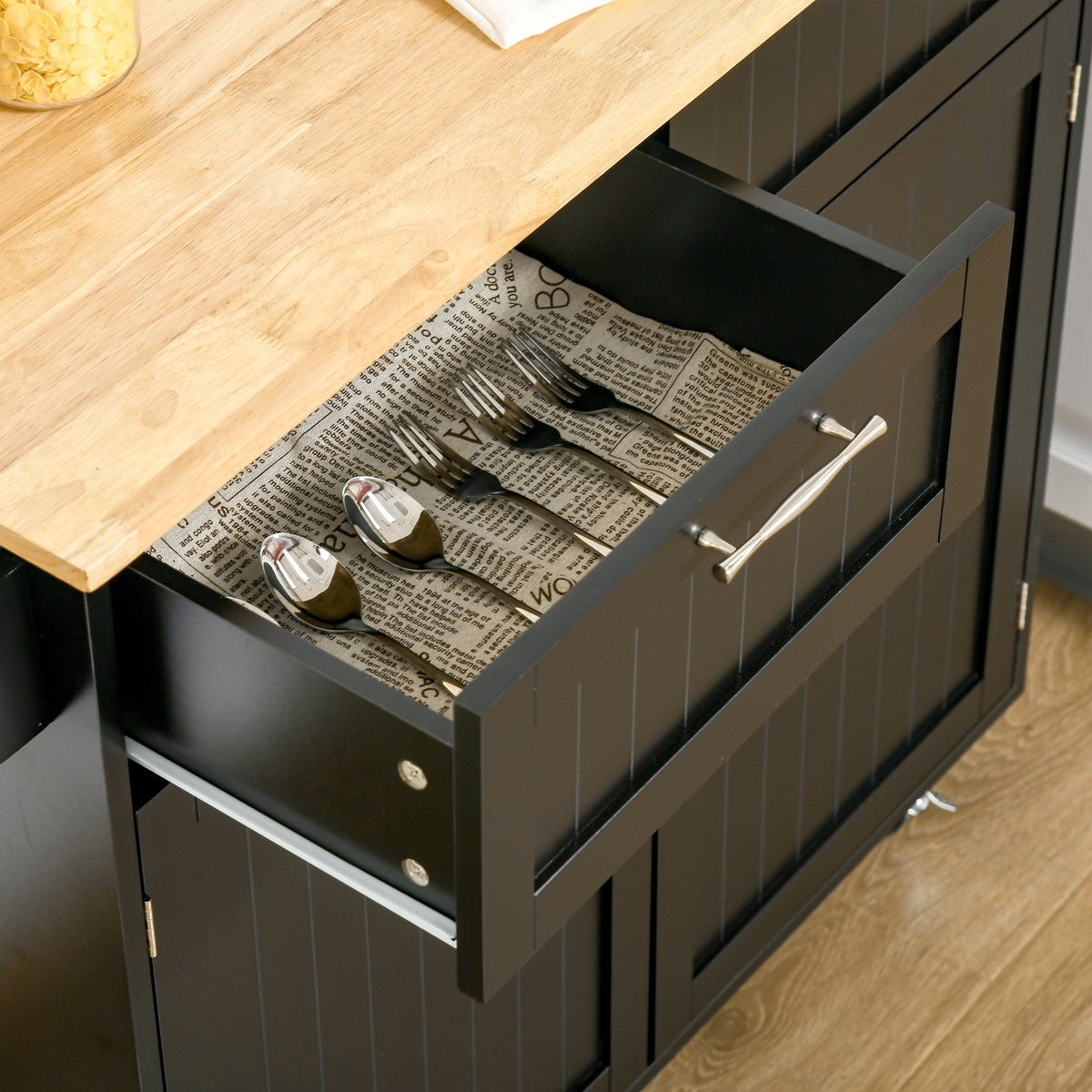 Kitchen Cart on Wheels with 2 Storage Drawers – 41"W x 36"H
