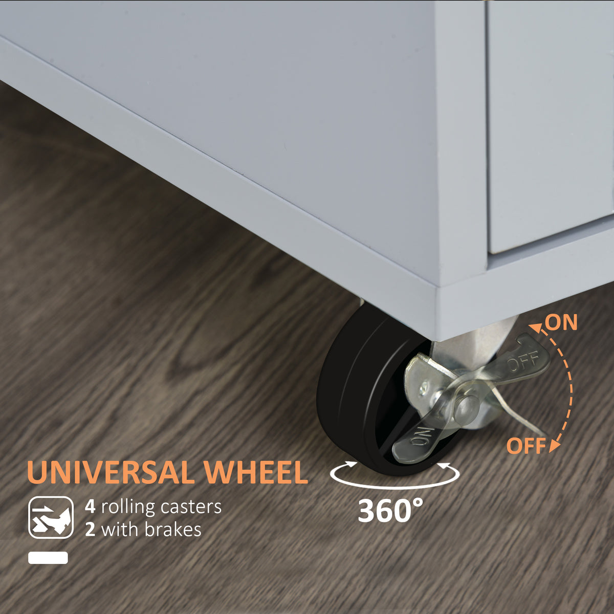 Rolling Kitchen Island Cart with Wood Top – 33"W x 36"H