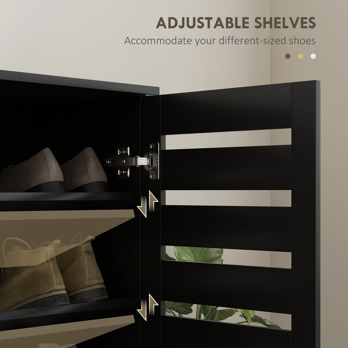 Shoe Cabinet with 2 Slatted Doors – 30"W x 39"H