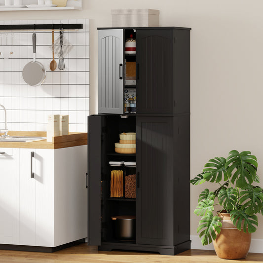 Storage Cabinet with Adjustable Shelves and 8 Door Spice Racks – 24"W x 64"H