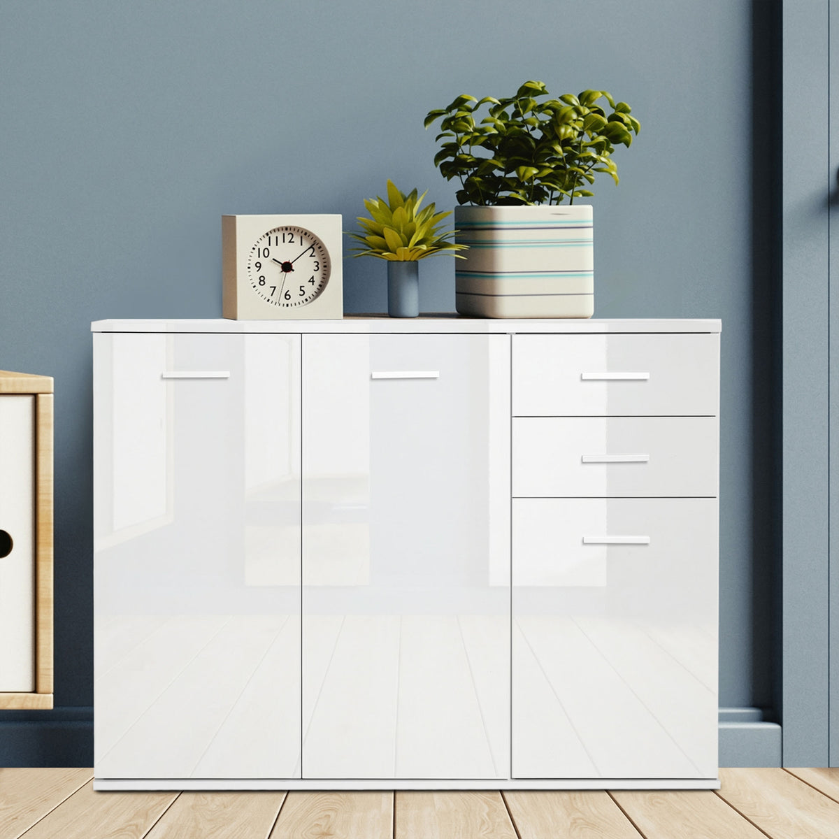 42" High Gloss Sideboard with 2 Drawers