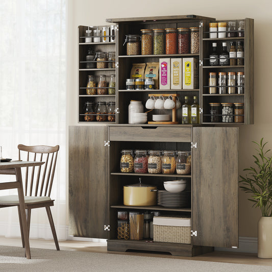 Farmhouse Storage Cabinet with 4 Doors – 30"W x 72"H