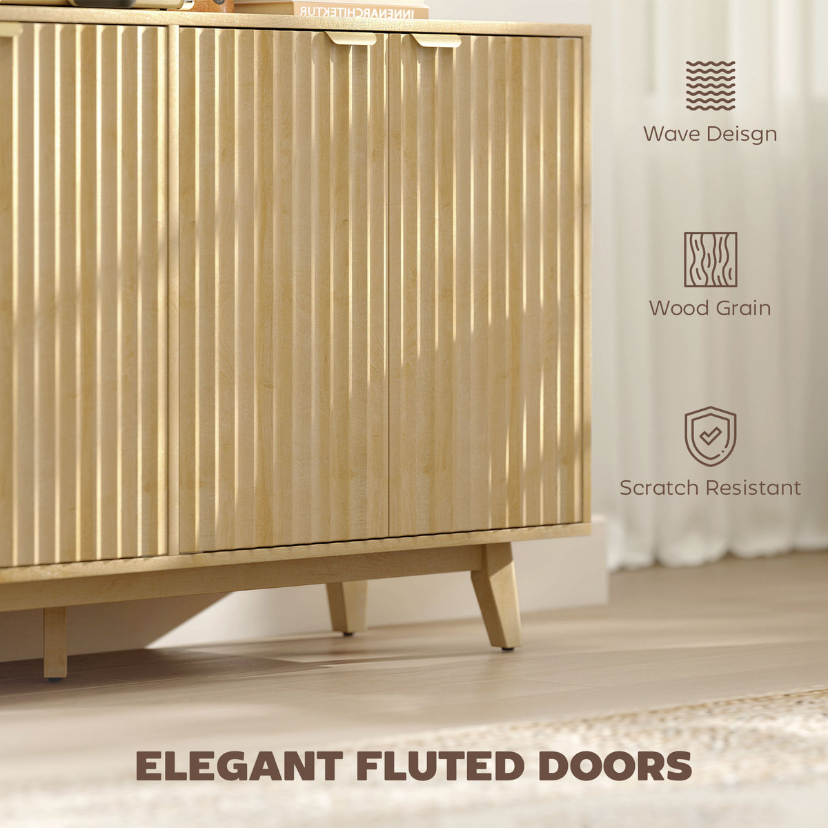 Coffee Bar Cabinet with 4 Doors – 55"W x 30"H