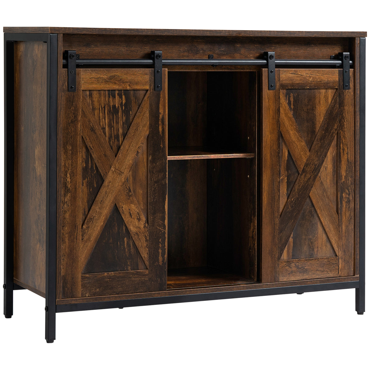 Buffet Cabinet with Sliding Barn Doors – 36"W x 30"H