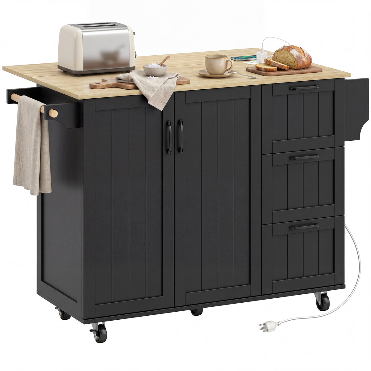 Kitchen Island with Drop Leaf – 53"W x 36"H