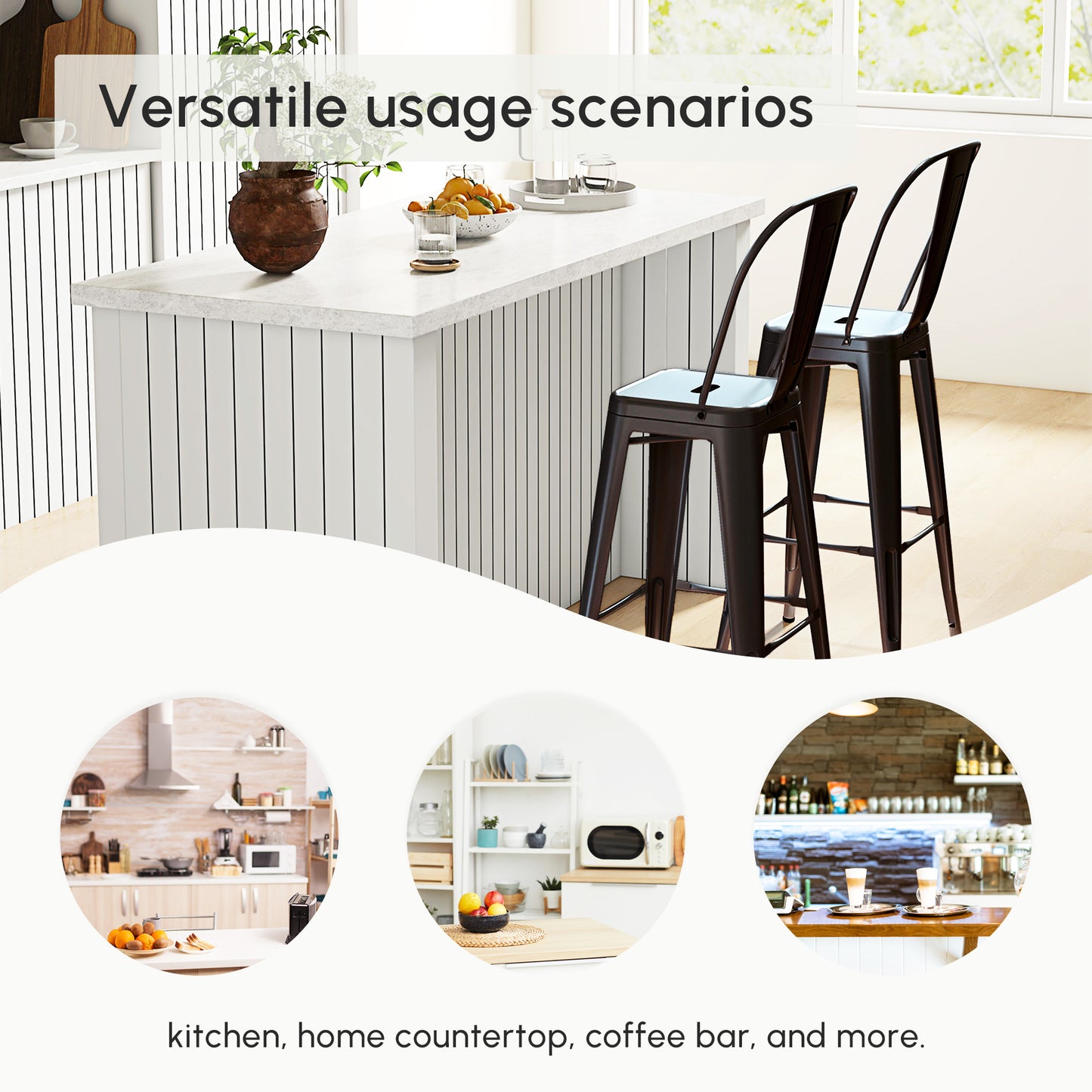 HOMCOM Extra Tall Bar Stools, 360° Swivel, Charcoal Grey