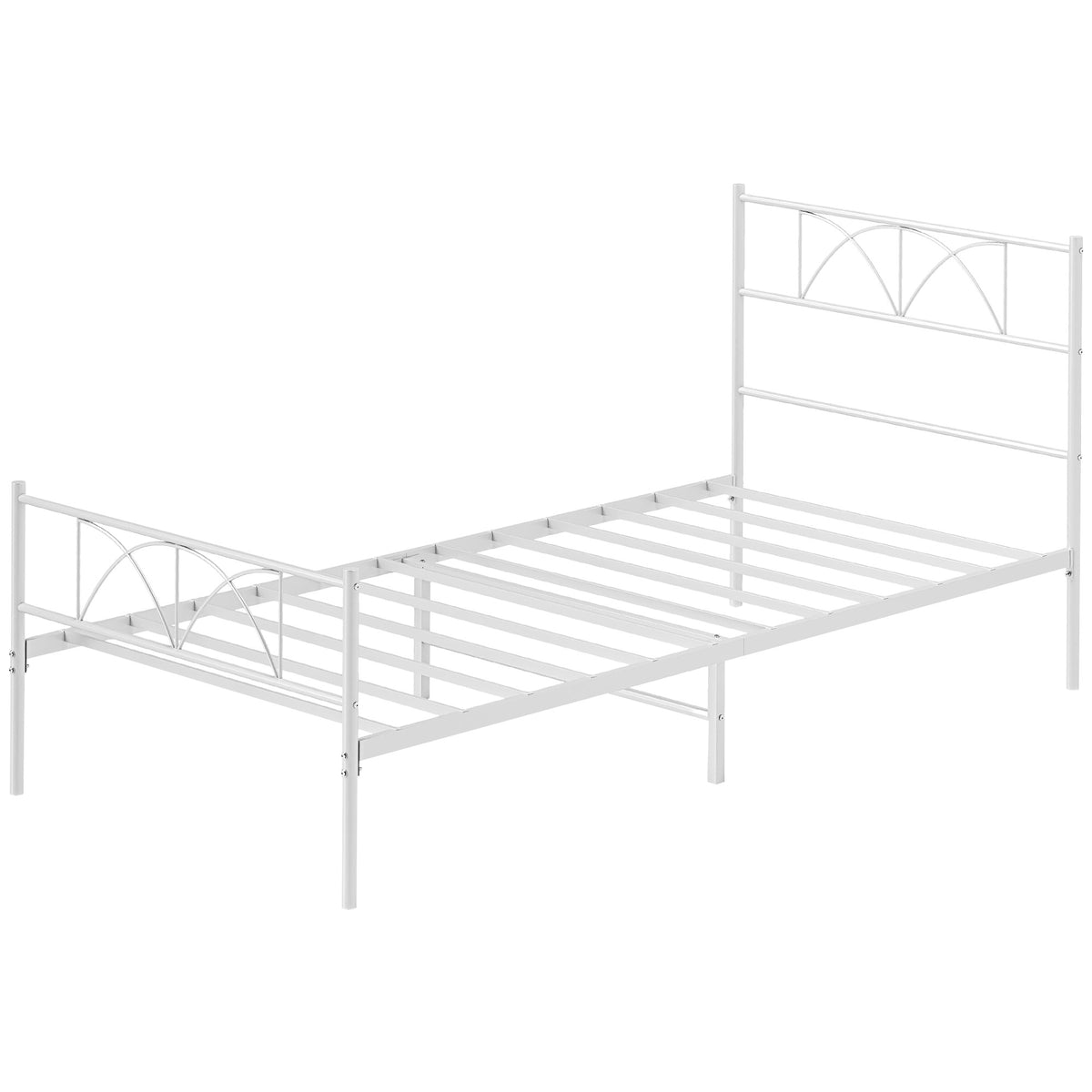 Metal Platform Bed Frame with Headboard and Footboard