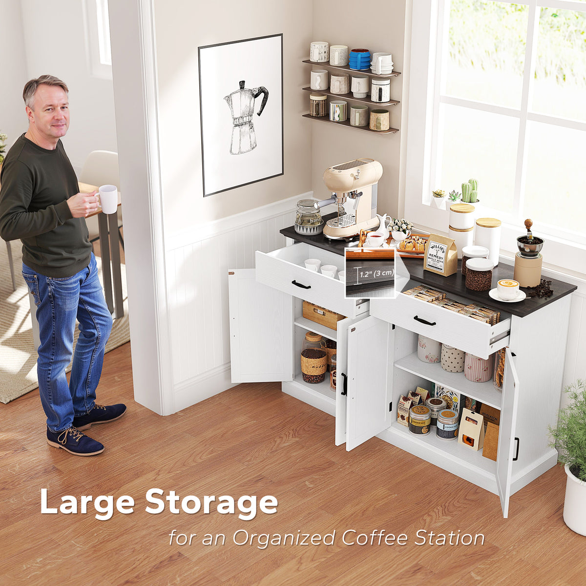 Farmhouse Sideboard with Thick Top – 55"W x 36"H