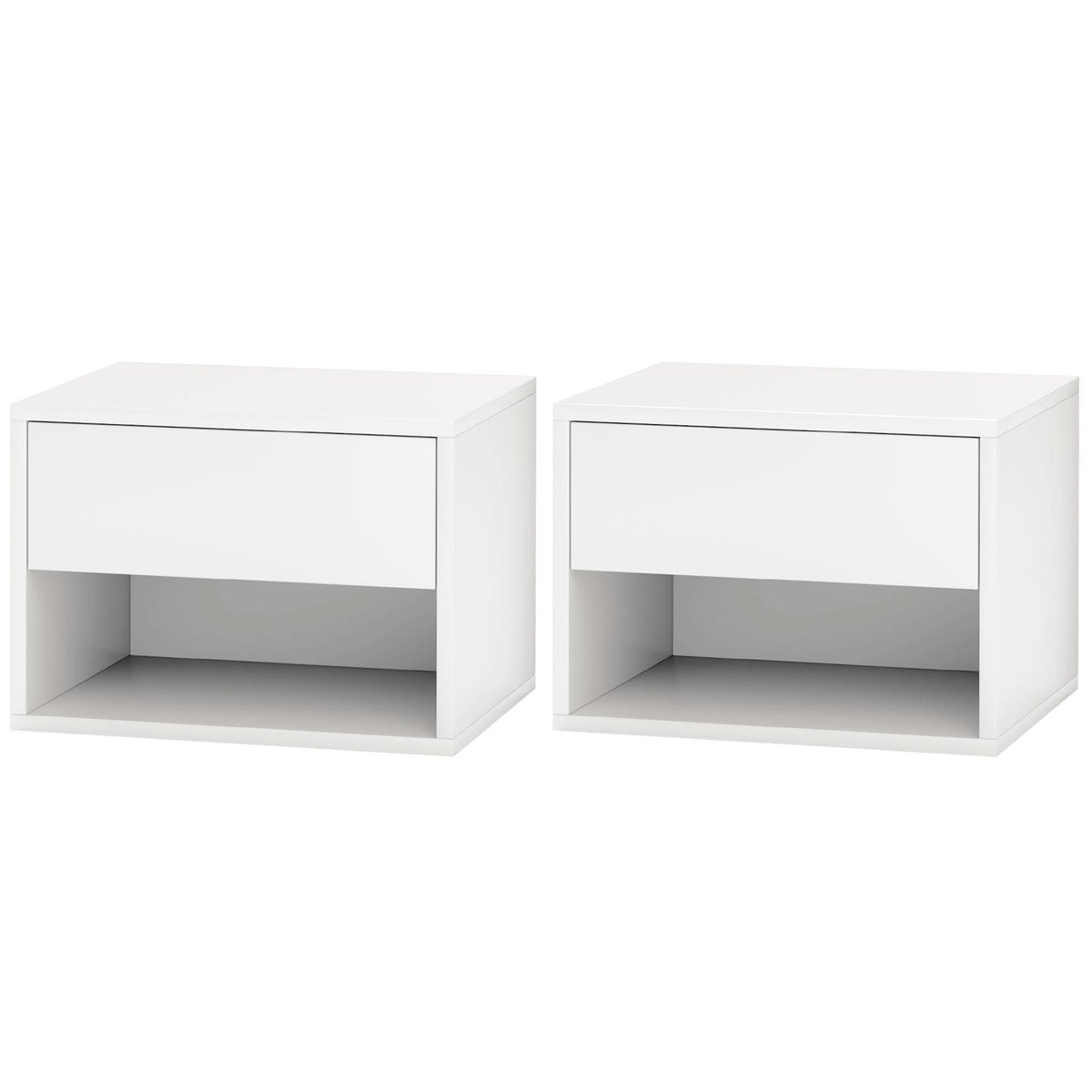 Floating Nightstands with Drawer, Set of 2 – 16"W x 11"H