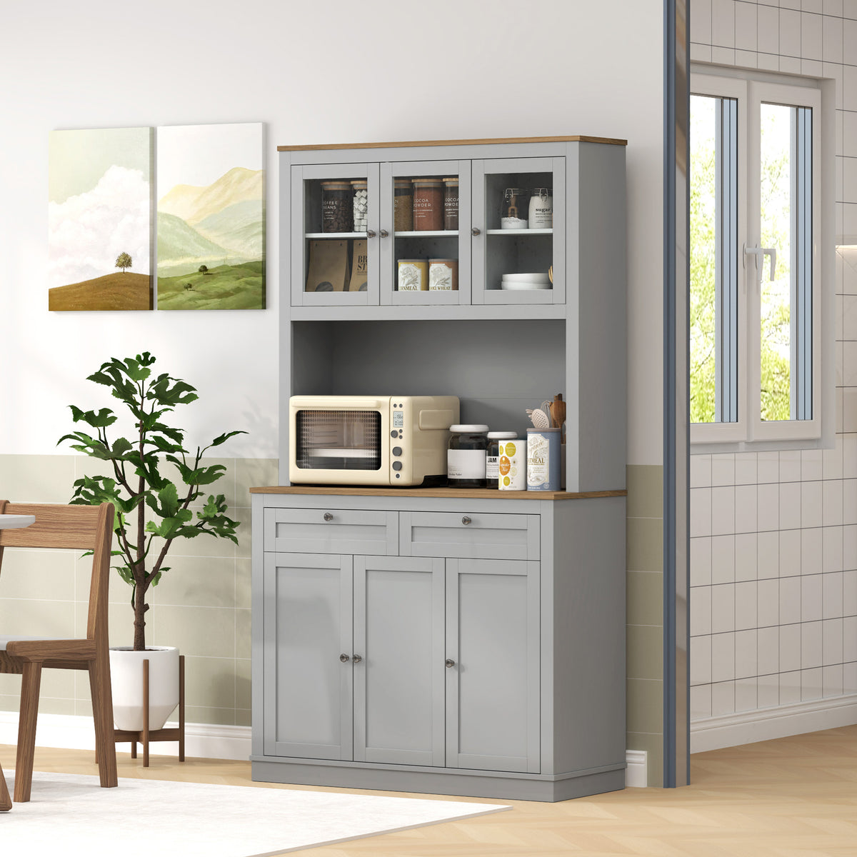 Pantry Cabinet with Microwave Space – 39"W x 71"H