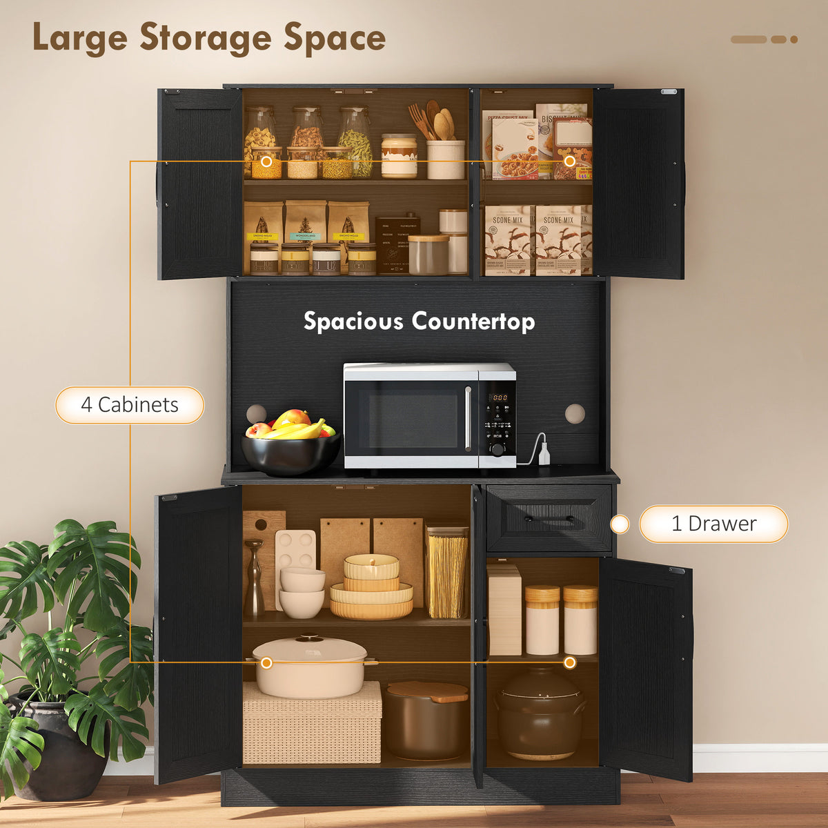 Pantry Cabinet with Charging Station – 39"W x 71"H