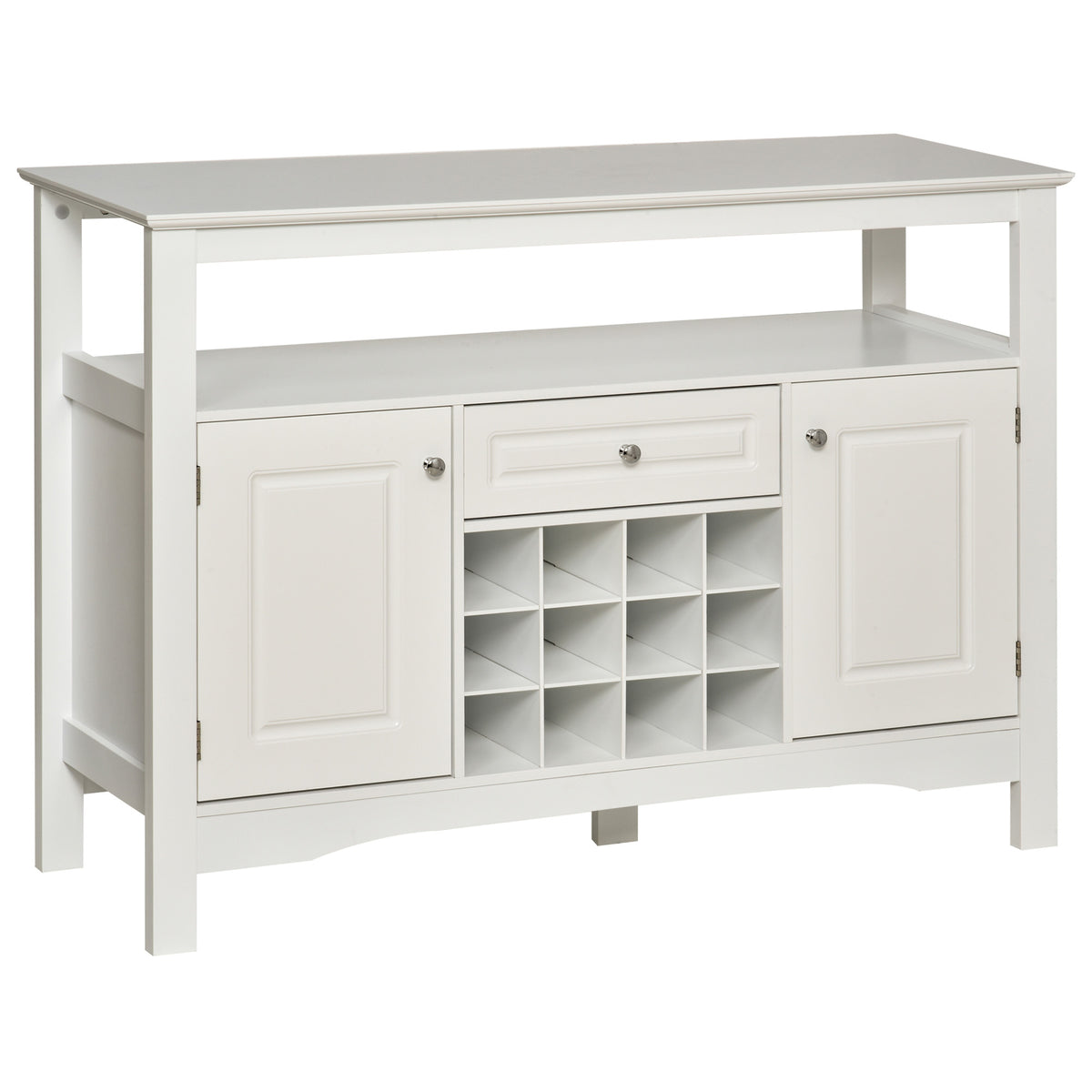 Buffet Bar Cabinet with Drawer and 12-Bottle Wine Rack – 46"W x 33"H