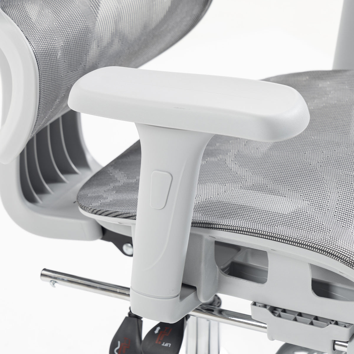 Ergonomic Office Chair with Lumbar Support, 2D Headrest, Mesh Reclining Desk Chair with Footrest, Grey