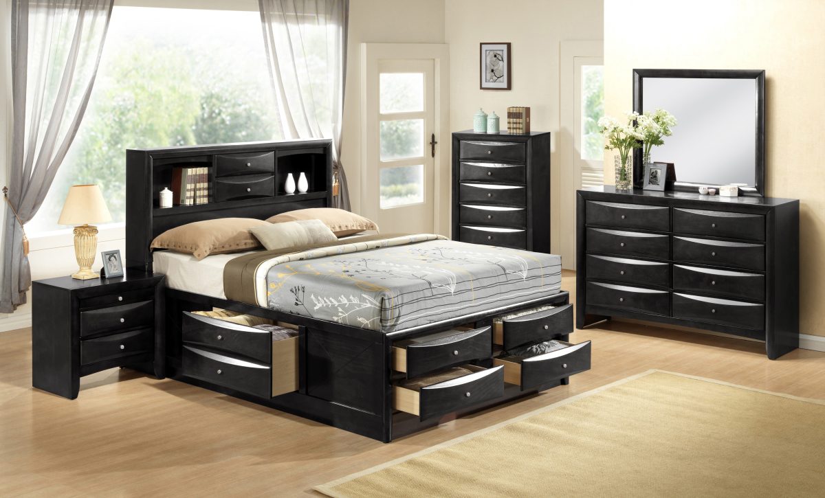 Felicia Modern Storage Bookcase Bedroom Set