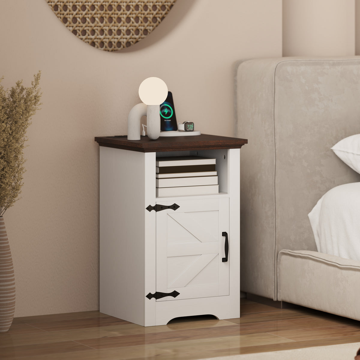 Nightstands with Charging Outlets, Set of 2 – 16"W x 24"H